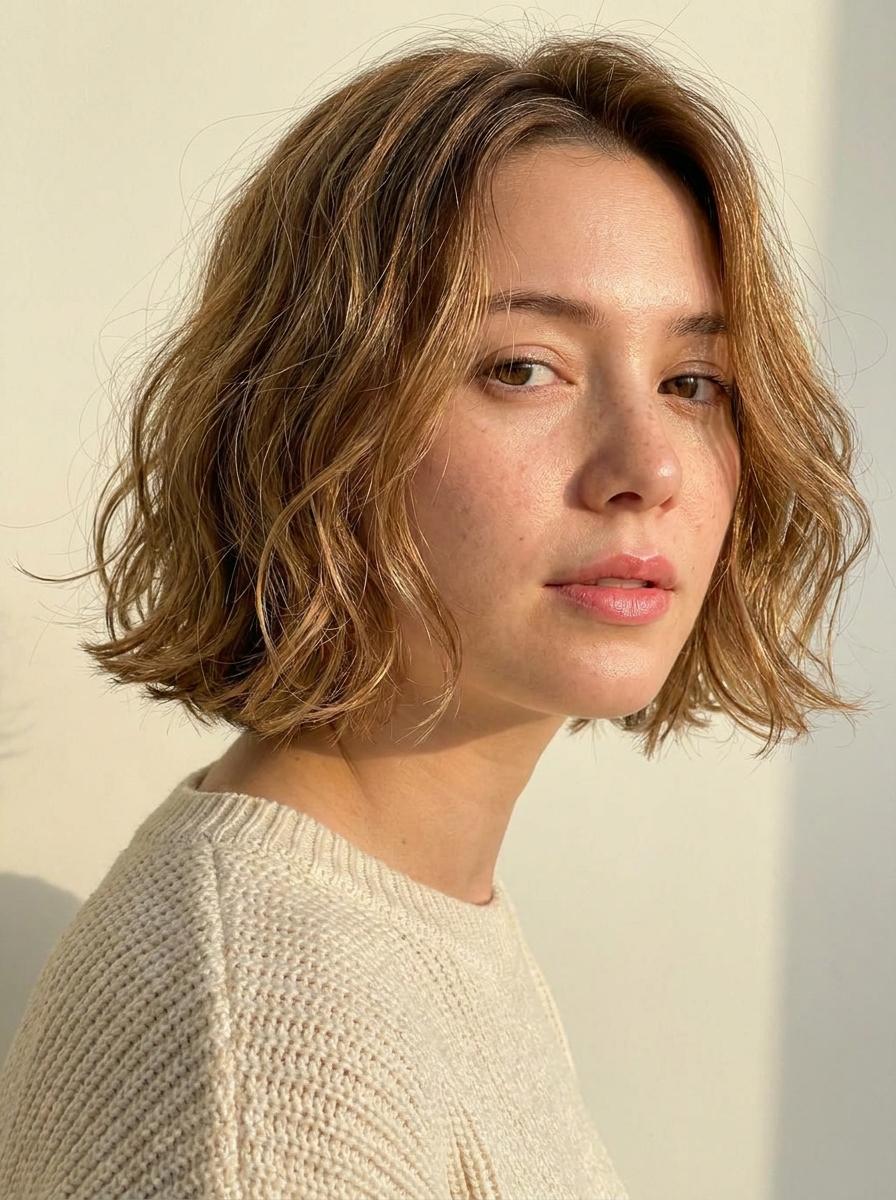 Kurzer Bob mit Wellen - moderne Kurzhaarfrisur für Damen